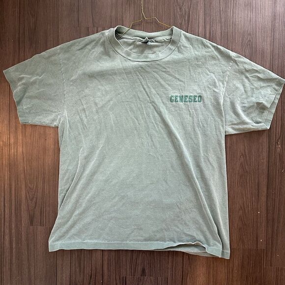 VTG Geneseo SUNY College T Shirt Green Single Stitch College Men’s Size Large - Picture 1 of 8